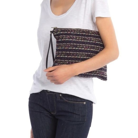 Anthropologie Do Everything in Love Striped Clutch - Picture 1 of 3